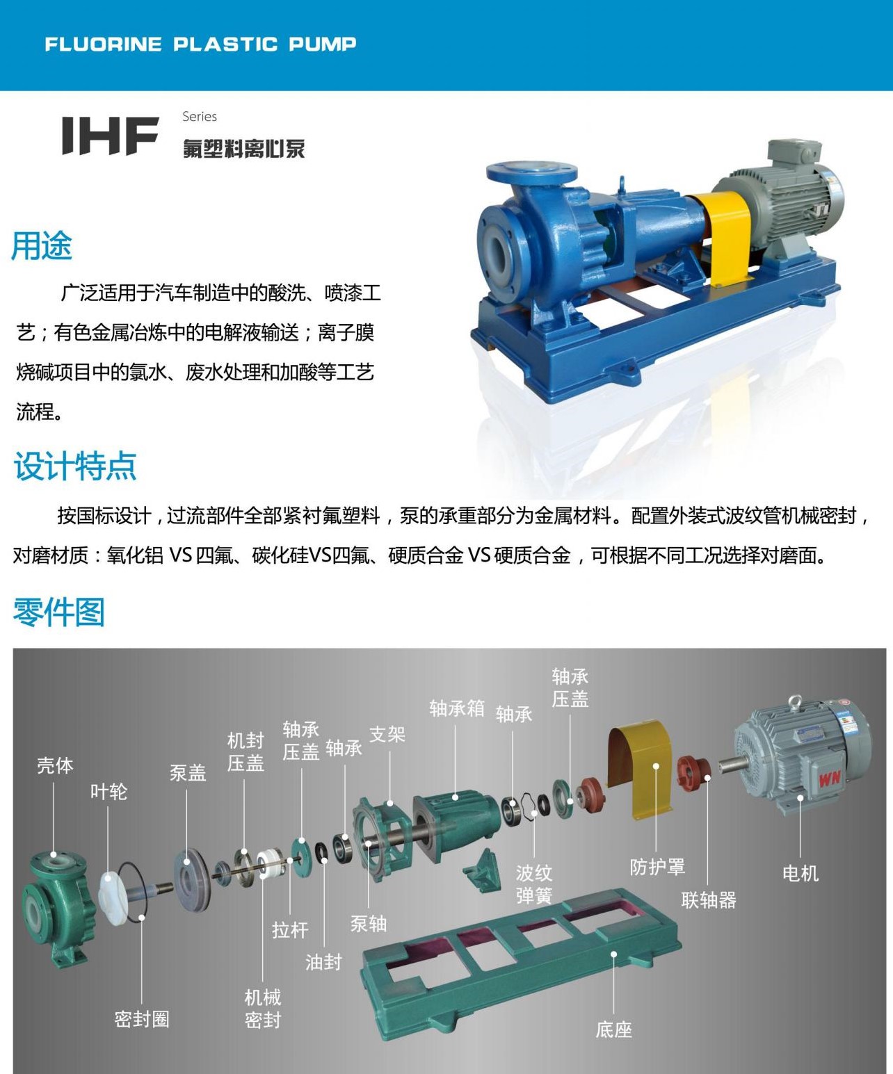 IHF衬氟离心泵说明
